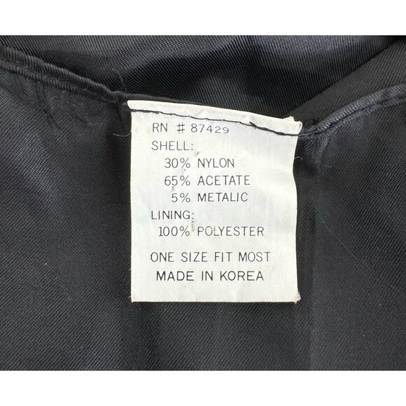 Vintage Women’s Vest One Size Black Metallic Embroidery Floral Textured - Picture 4 of 7